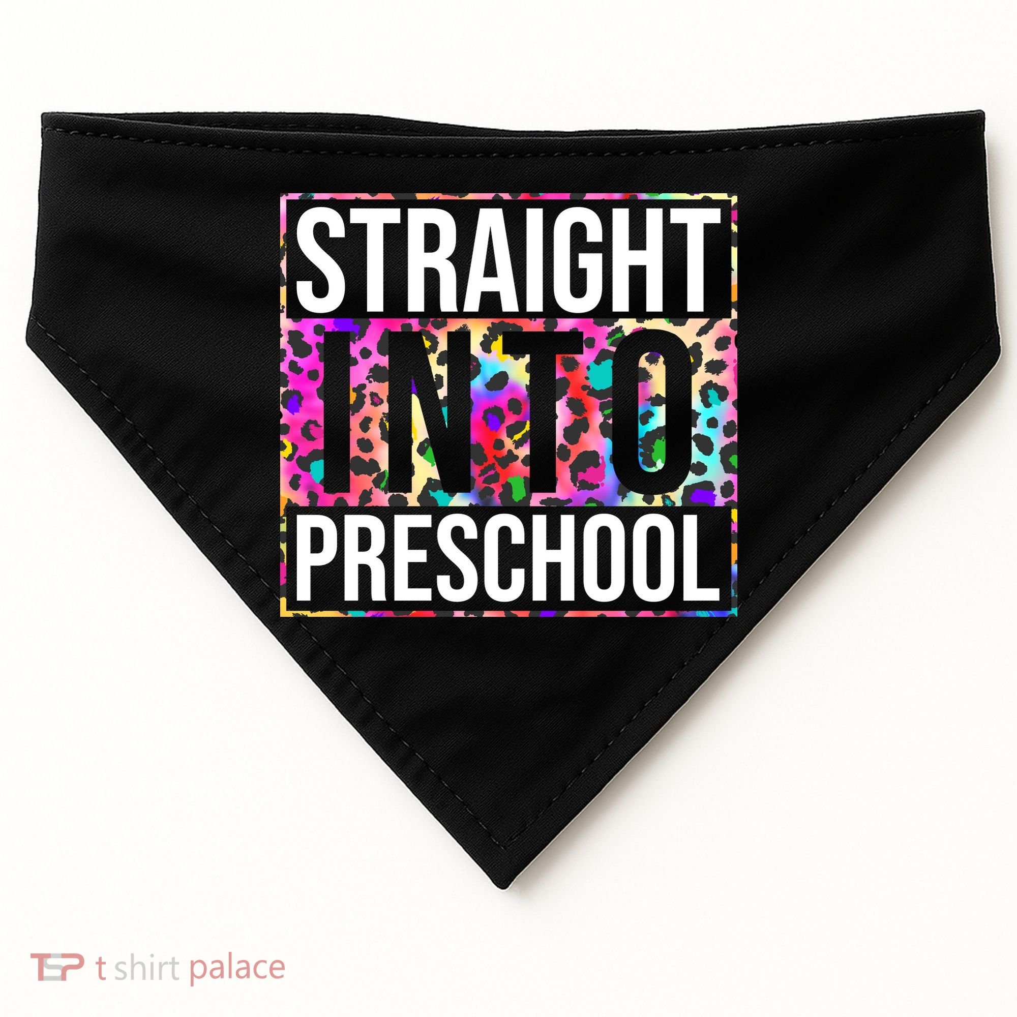 Straight Into Preschool Funny Cute Pre School USA-Made Doggie Bandana