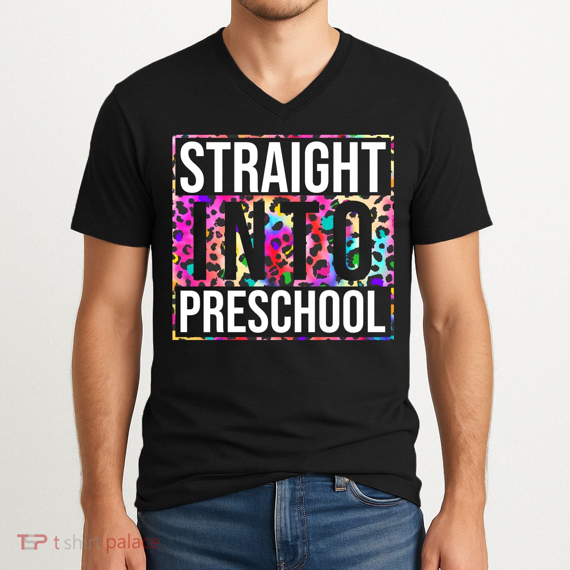 Straight Into Preschool Funny Cute Pre School V-Neck T-Shirt