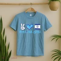 Support Israel Peace Love Israel I Stand With Israel Vintage T-Shirt thumb 2