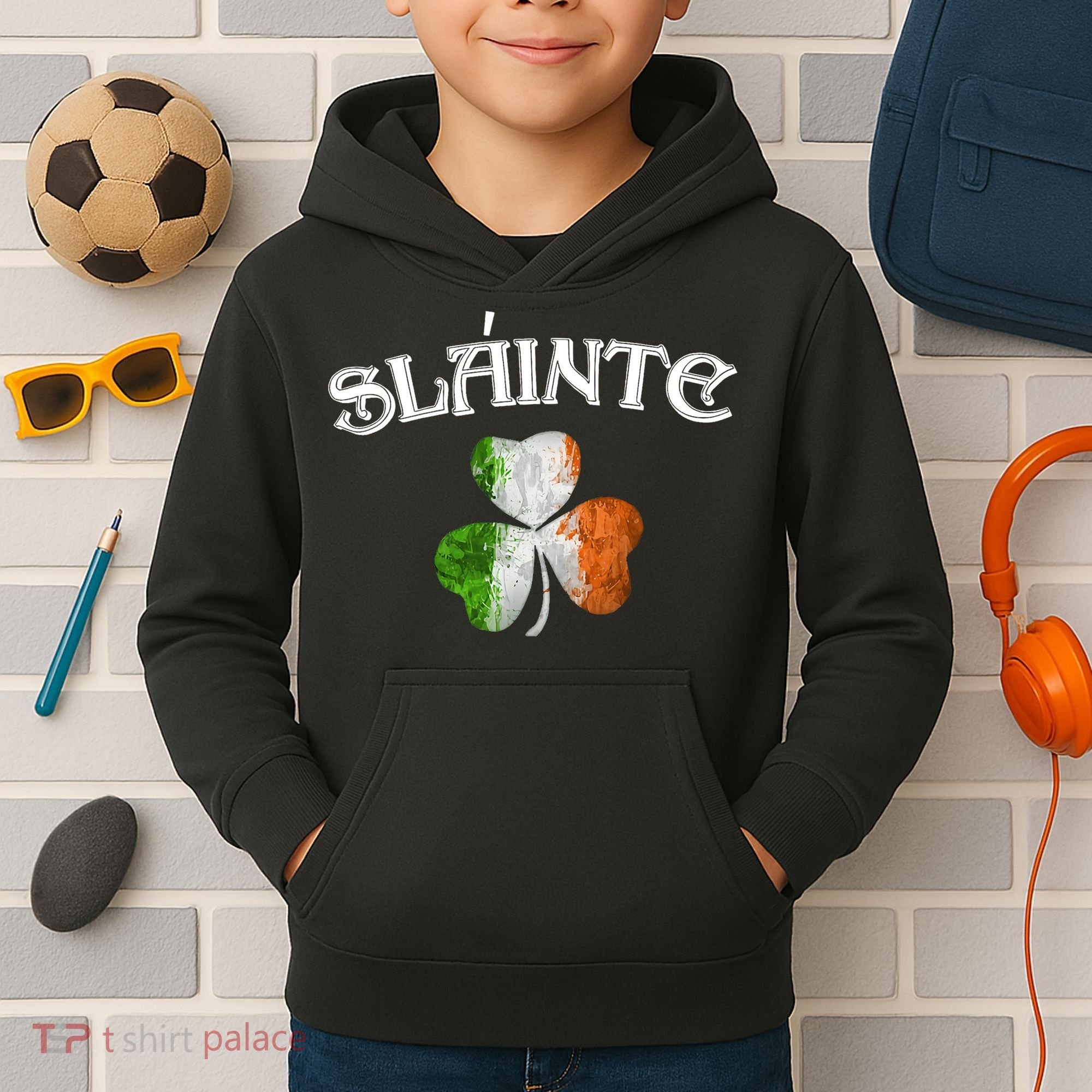 Slainte Irish Patrick Day Kids Hoodie