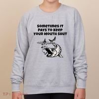 Sometimes It Pays To Keep Your Mouth Shut Funny Fishing Women's Sweatshirt thumb 0