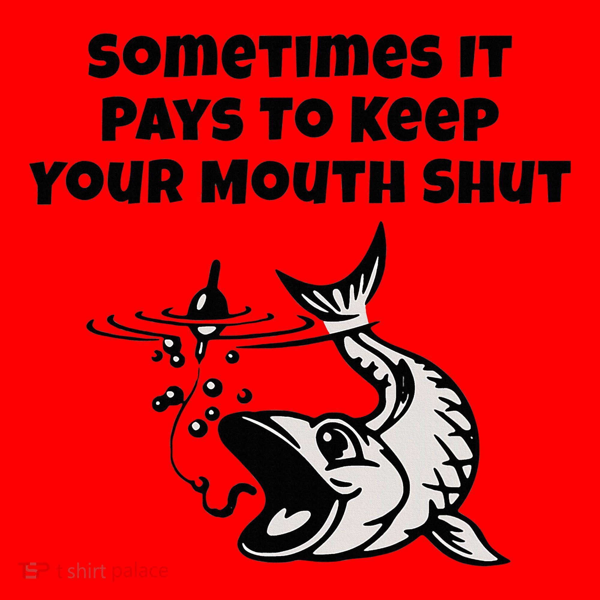 Sometimes It Pays To Keep Your Mouth Shut Funny Fishing Santa Hat
