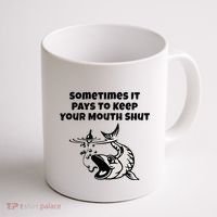 Sometimes It Pays To Keep Your Mouth Shut Funny Fishing Coffee Mug thumb 1