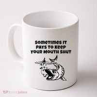Sometimes It Pays To Keep Your Mouth Shut Funny Fishing Coffee Mug thumb 0