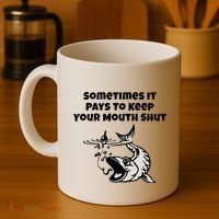 Sometimes It Pays To Keep Your Mouth Shut Funny Fishing Coffee Mug thumb 4