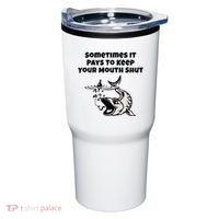 Sometimes It Pays To Keep Your Mouth Shut Funny Fishing Tumbler thumb 0