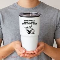 Sometimes It Pays To Keep Your Mouth Shut Funny Fishing Tumbler thumb 2
