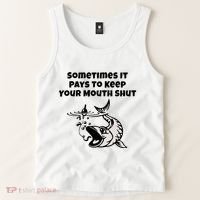 Sometimes It Pays To Keep Your Mouth Shut Funny Fishing Tank Top thumb 2
