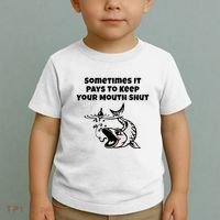 Sometimes It Pays To Keep Your Mouth Shut Funny Fishing Toddler T-Shirt thumb 2