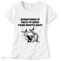 Sometimes It Pays To Keep Your Mouth Shut Funny Fishing Women's T-Shirt thumb 0