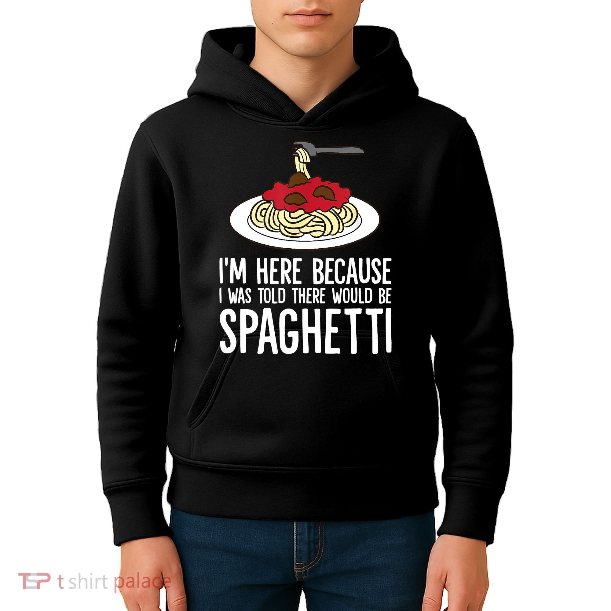 Spaghetti Italian Pasta I'm Just Here For Spaghetti Kids Hoodie