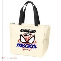 Swinging Into Preschool Shirt, Boys First Day Of PreK Tote Bag thumb 3