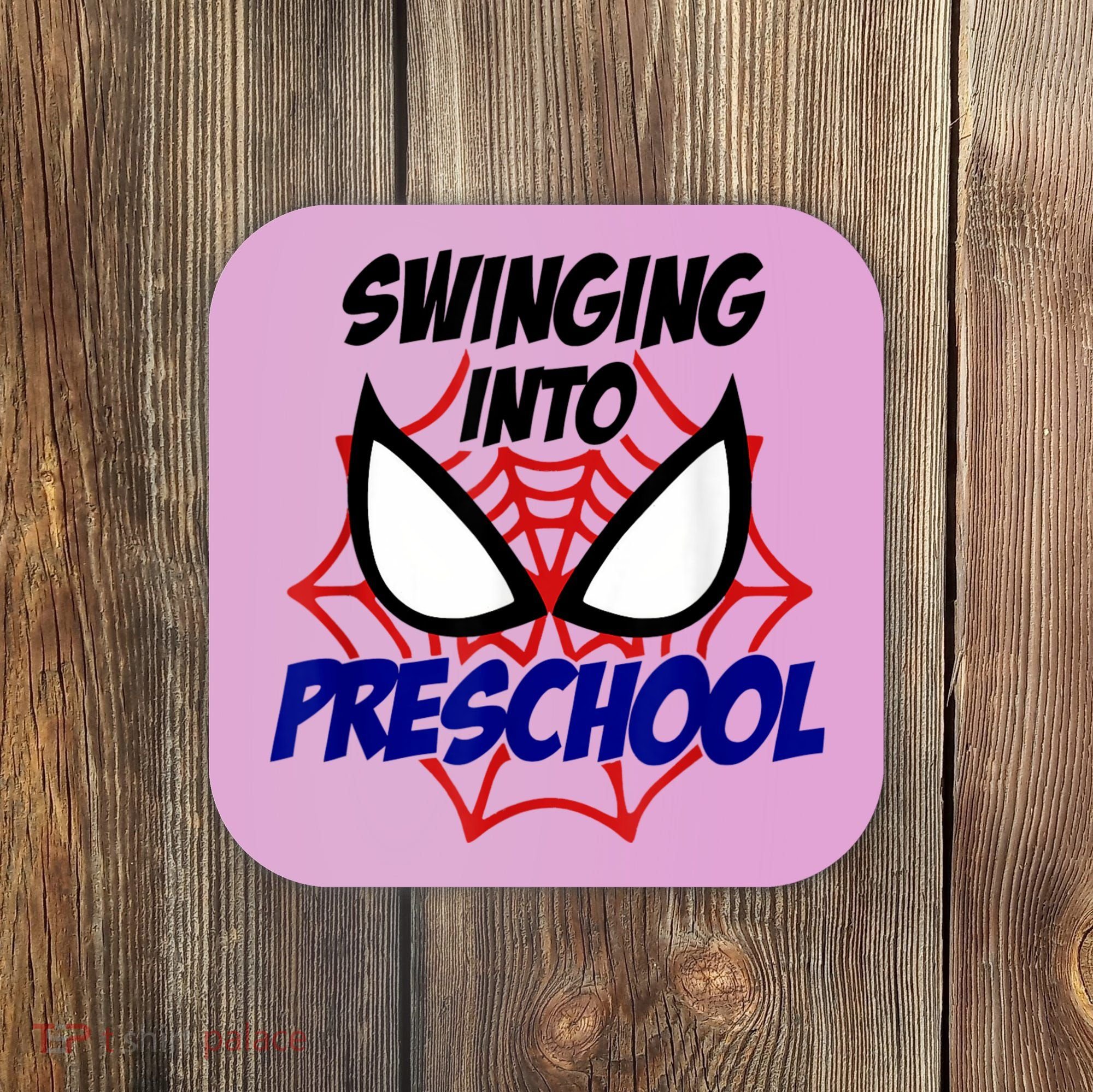Swinging Into Preschool Shirt, Boys First Day Of PreK Coaster