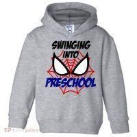 Swinging Into Preschool Shirt, Boys First Day Of PreK Toddler Hoodie thumb 0