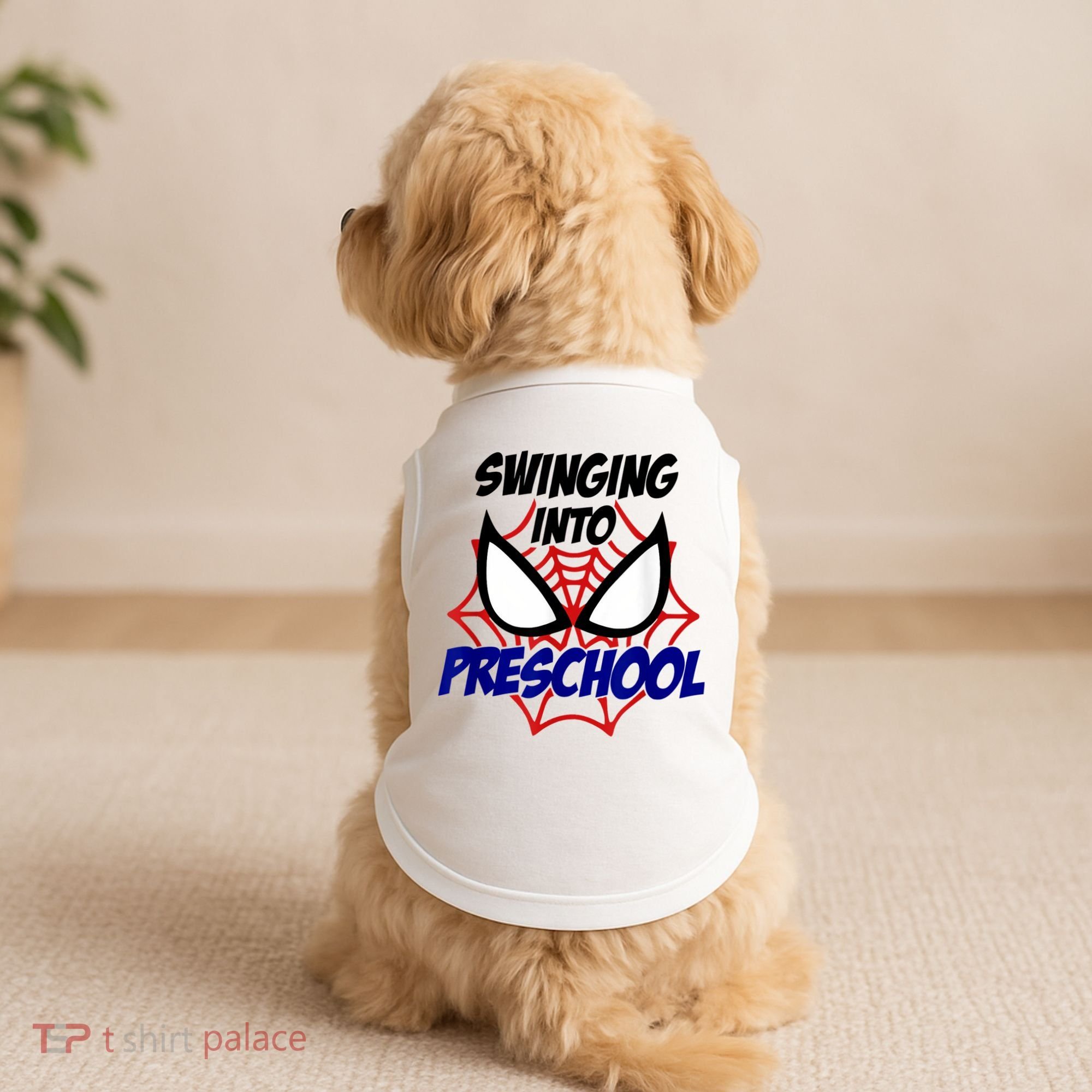 Swinging Into Preschool Shirt, Boys First Day Of PreK Doggie Tank