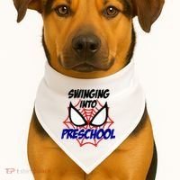 Swinging Into Preschool Shirt, Boys First Day Of PreK USA-Made Doggie Bandana thumb 1