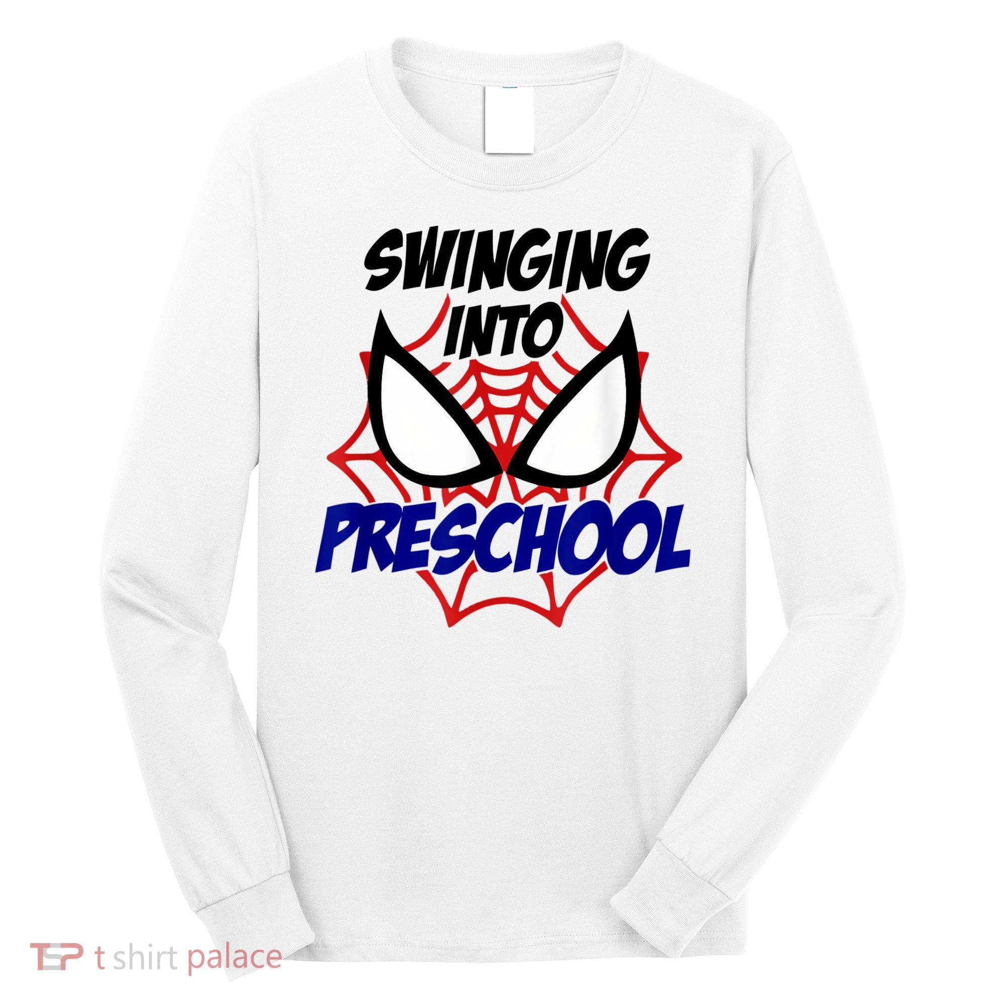 Swinging Into Preschool Shirt, Boys First Day Of PreK Long Sleeve Shirt