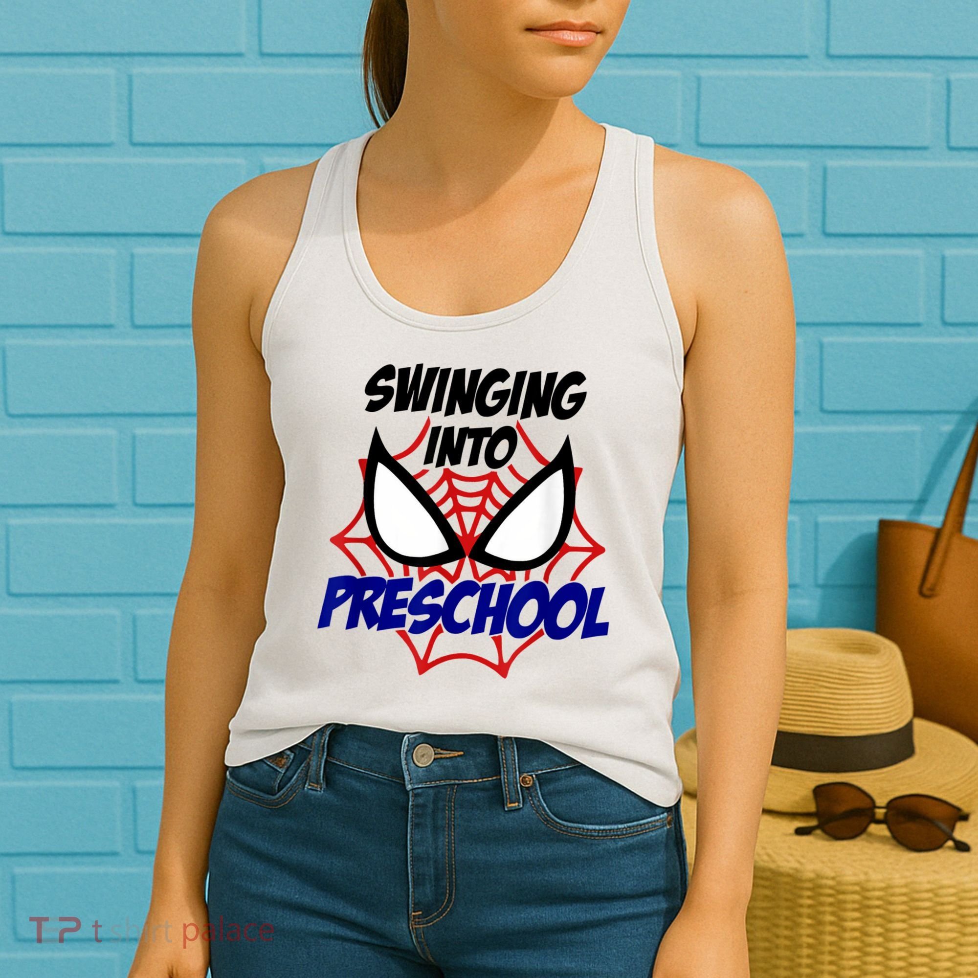 Swinging Into Preschool Shirt, Boys First Day Of PreK Women's Tank Top
