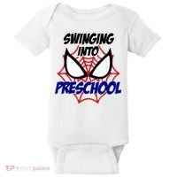 Swinging Into Preschool Shirt, Boys First Day Of PreK Baby Bodysuit thumb 0