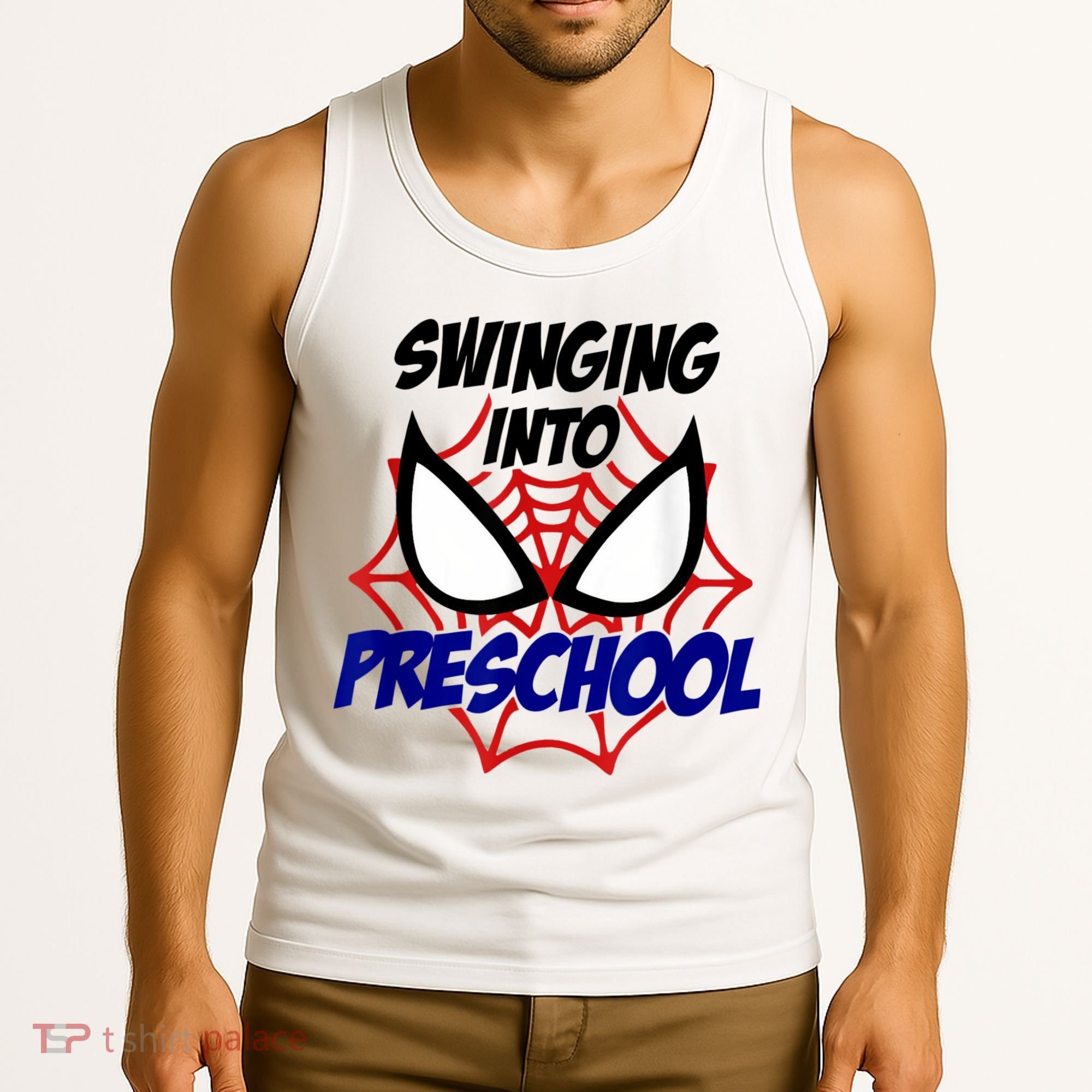 Swinging Into Preschool Shirt, Boys First Day Of PreK Tank Top
