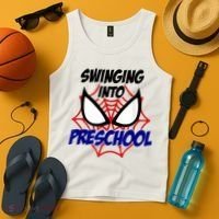 Swinging Into Preschool Shirt, Boys First Day Of PreK Tank Top thumb 4