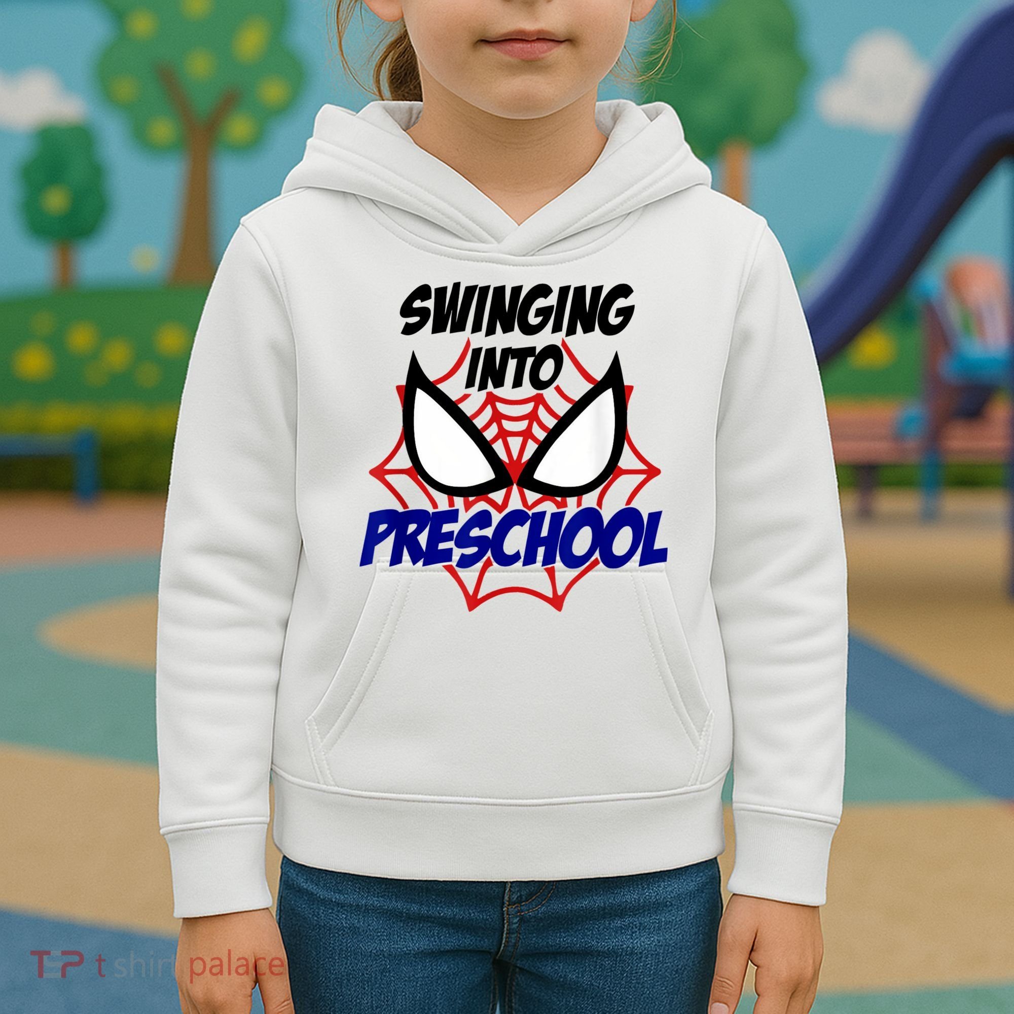 Swinging Into Preschool Shirt, Boys First Day Of PreK Kids Hoodie