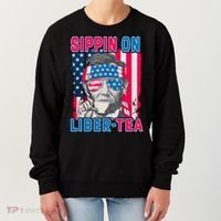 Sippin On Liberty 4th of July Abraham Lincoln Women's Sweatshirt thumb 0