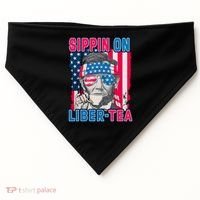 Sippin On Liberty 4th of July Abraham Lincoln USA-Made Doggie Bandana thumb 0