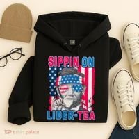 Sippin On Liberty 4th of July Abraham Lincoln Hoodie thumb 4