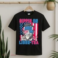 Sippin On Liberty 4th of July Abraham Lincoln T-Shirt thumb 2