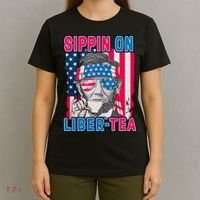 Sippin On Liberty 4th of July Abraham Lincoln T-Shirt thumb 4