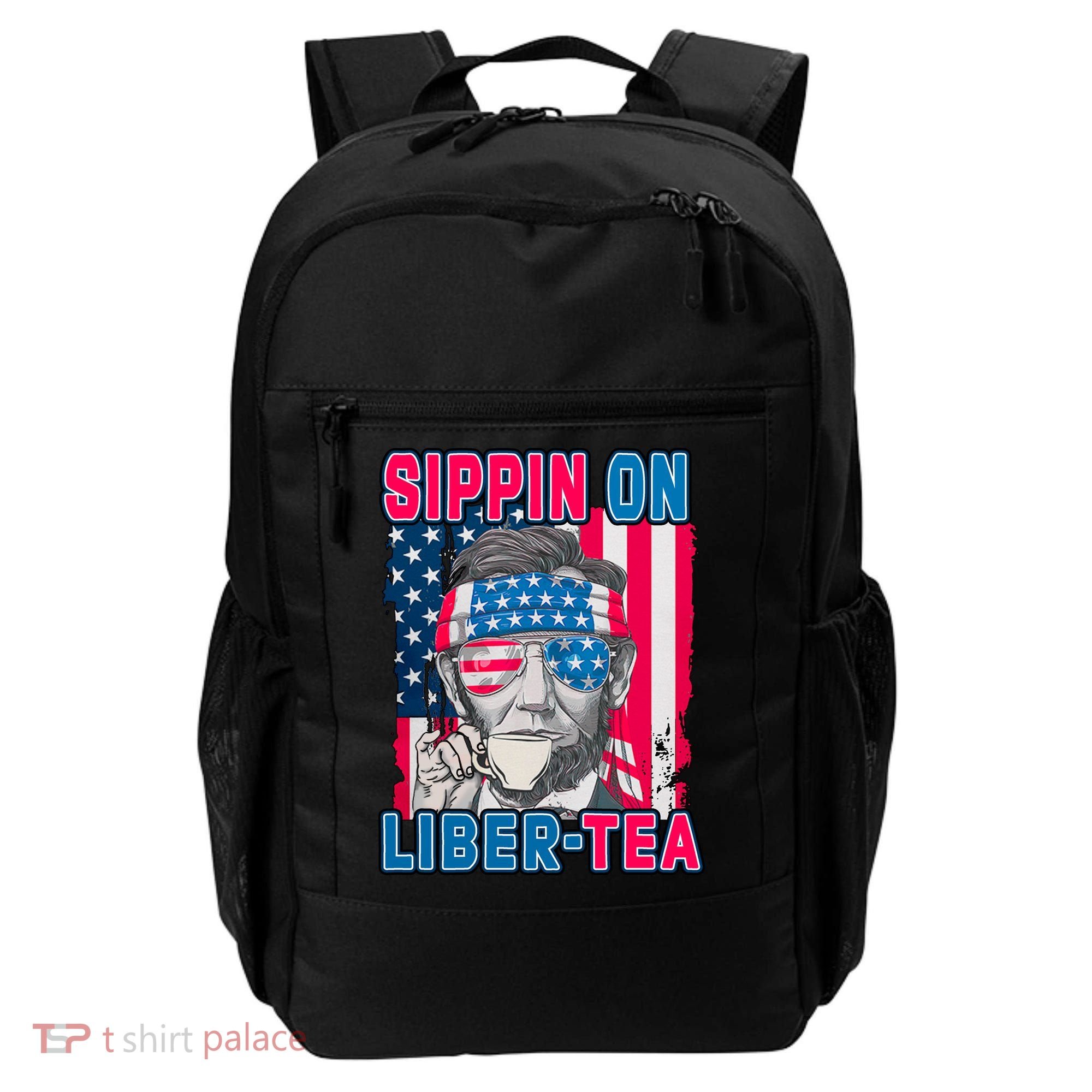 Sippin On Liberty 4th of July Abraham Lincoln Backpack