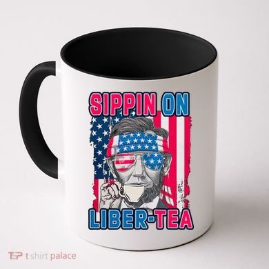 Sippin On Liberty 4th of July Abraham Lincoln Coffee Mug