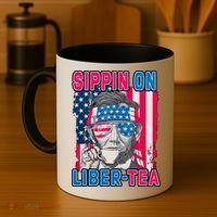 Sippin On Liberty 4th of July Abraham Lincoln Coffee Mug thumb 4