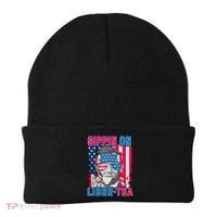 Sippin On Liberty 4th of July Abraham Lincoln Beanie thumb 0