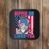 Sippin On Liberty 4th of July Abraham Lincoln Coaster thumb 0