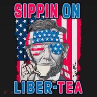 Sippin On Liberty 4th of July Abraham Lincoln Ornament thumb 1