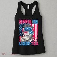 Sippin On Liberty 4th of July Abraham Lincoln Women's Tank Top thumb 3