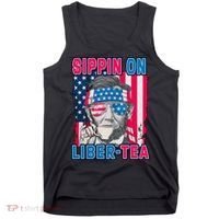 Sippin On Liberty 4th of July Abraham Lincoln Tank Top thumb 0