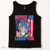 Sippin On Liberty 4th of July Abraham Lincoln Tank Top thumb 2