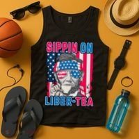 Sippin On Liberty 4th of July Abraham Lincoln Tank Top thumb 4