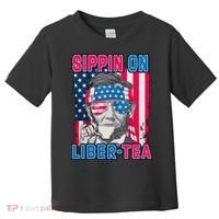 Sippin On Liberty 4th of July Abraham Lincoln Toddler T-Shirt thumb 0