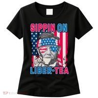Sippin On Liberty 4th of July Abraham Lincoln Women's T-Shirt thumb 0