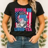 Sippin On Liberty 4th of July Abraham Lincoln Women's T-Shirt thumb 2