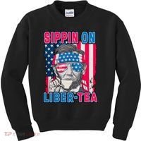 Sippin On Liberty 4th of July Abraham Lincoln Kids Sweatshirt thumb 0