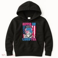 Sippin On Liberty 4th of July Abraham Lincoln Kids Hoodie thumb 0
