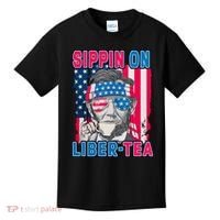 Sippin On Liberty 4th of July Abraham Lincoln Kids T-Shirt thumb 0