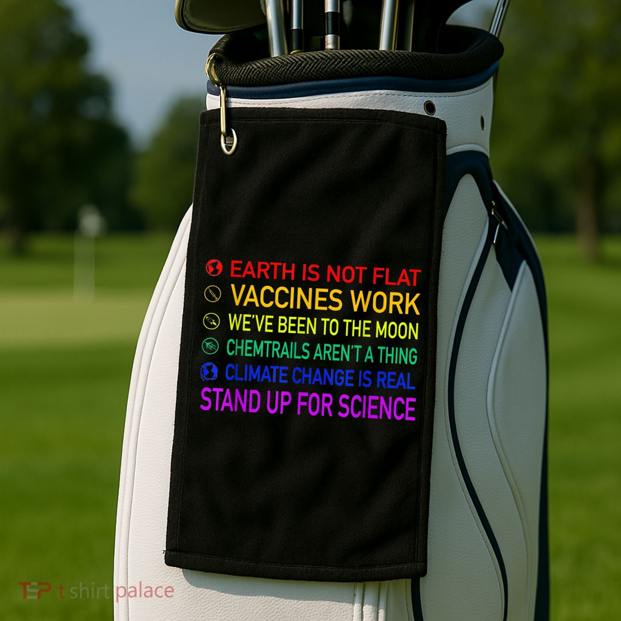 Science Is Real 8 Billion Trees Golf Towel