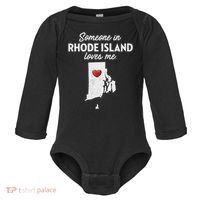 Someone In Rhode Island Loves Me Rhode Island Ri Baby Long Sleeve Bodysuit thumb 0