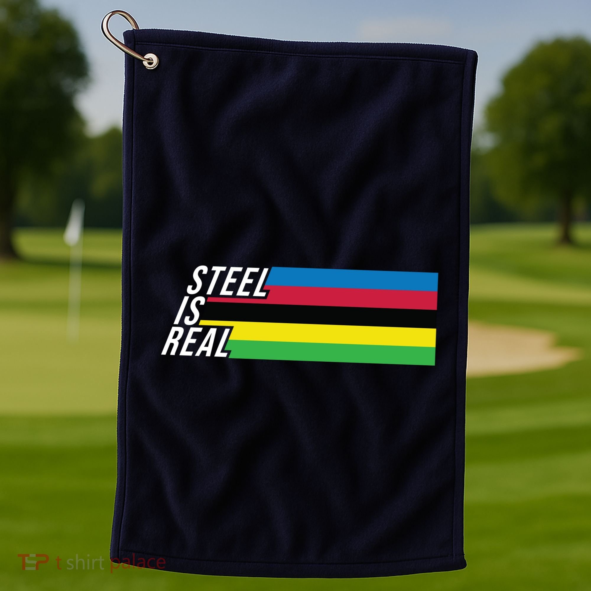 Steel Is Real Bike Golf Towel